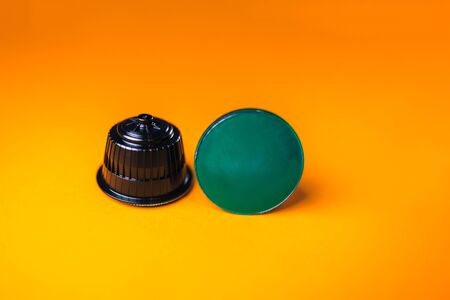 Coffee capsules flat layの写真素材
