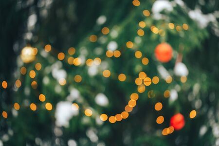 Christmastree background with lightsの写真素材