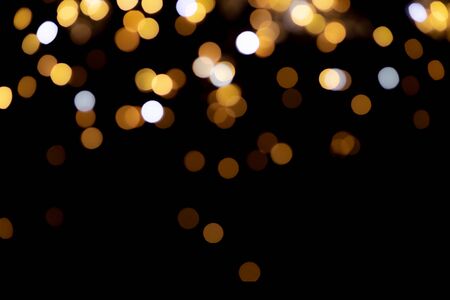 bokeh lights on black backgroundの写真素材