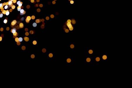 bokeh lights on black backgroundの写真素材