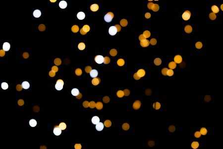 bokeh lights on black backgroundの写真素材