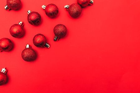 Red balls flat layの写真素材