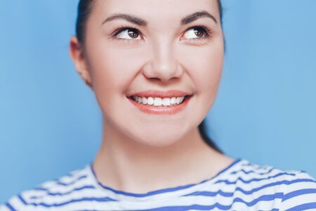 woman mouth with great teethの写真素材
