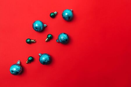 Red balls flat layの写真素材