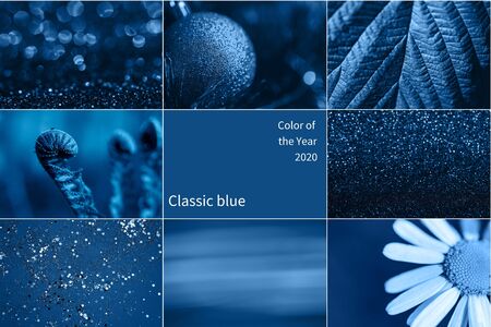 collage of blue photoの写真素材