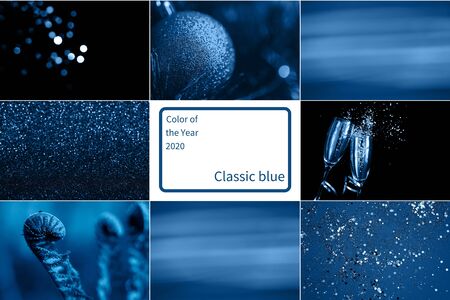 collage of blue photoの写真素材