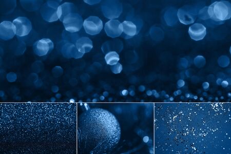 collage of blue photoの写真素材