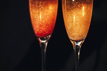 Two glasses of champagne.