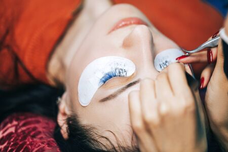 Professional eyelash extensionsの写真素材