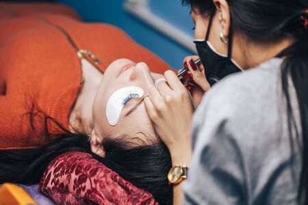 Professional eyelash extensionsの写真素材