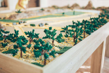 Initial military training of schoolchildren in school education, a strategic plan of military activities, military action planning in the form of a game for schoolchildren.の写真素材