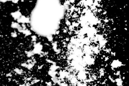 Layer for overlay on black background white snow, white snow on black backgroundの写真素材