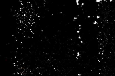 Layer for overlay on black background white snow, white snow on black backgroundの写真素材