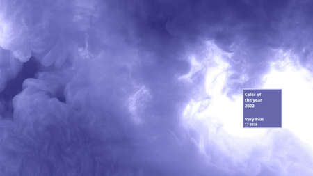 Violet Acrylic paint in water background. Peri Color of year 2022の写真素材