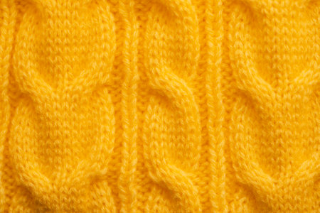 Background of striped knitted sweater in yellow colorの写真素材