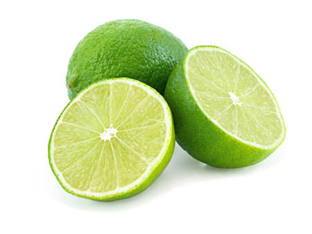 	Juicy green lime isolated on white background の写真素材