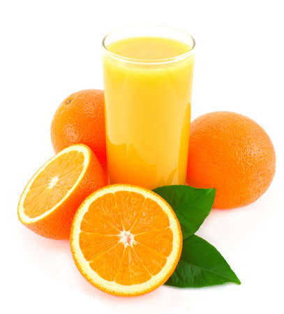 Orange and glass juice の写真素材