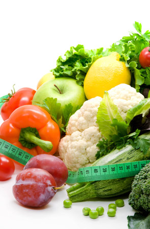 Fresh fruit and vegetables, healthy food の写真素材
