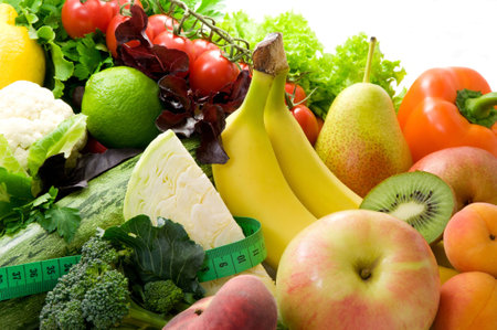 Different sorts of vegetables, fruitの写真素材