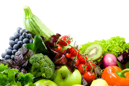 Different sorts of vegetables, fruit and spicy herbs の写真素材
