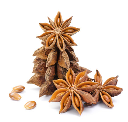 Anise isolated on white backgroundの写真素材