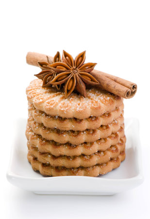 Sugar cookies with an anise and cinnamon の写真素材