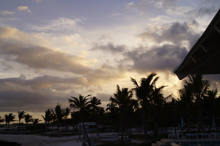 Summer sky during the sunsetの写真素材