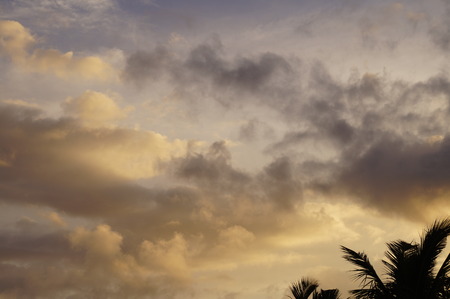 Clouds during the sunset on a summer dayの写真素材