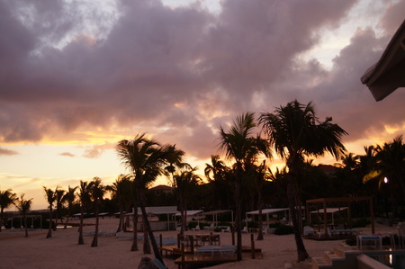 Summer sunset and cloudsの写真素材