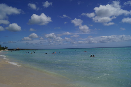 beach background on a sunny summer dayの写真素材