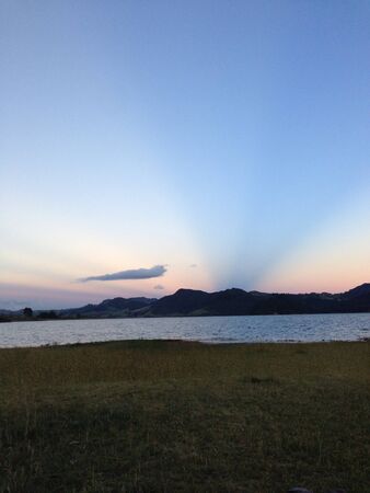 Sunset over the mountainsの素材