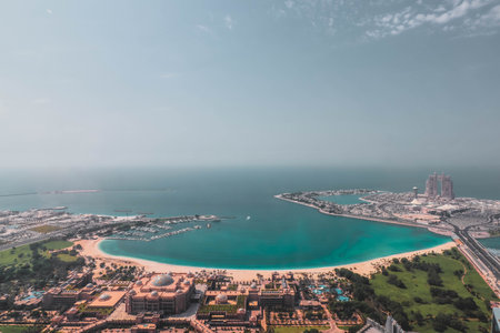 Panoramic view Palm Jumeira of Dubaiの写真素材