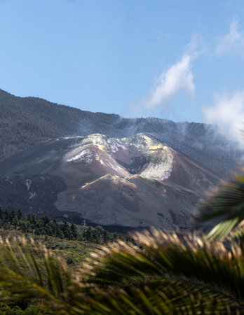 Consequences of Teneguia volcano, crater of this volcano was in the part south of La Palma , canary islandsの写真素材