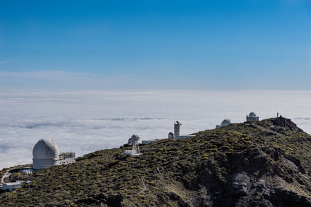 Astrophysics observatory of Roque Los Muchachos in La Palma, Canary Islandsの写真素材