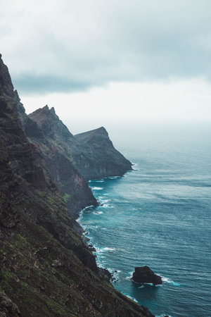 Sea landscape with mountains in Gran Canariaの写真素材
