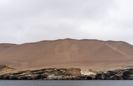 Paracas candle in Ica, Peru. Candelabroの写真素材