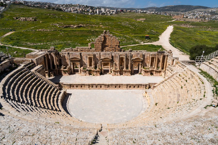 Roman theater in Jerash, Ancient Roman city in Jordan. Travel destinationsの写真素材