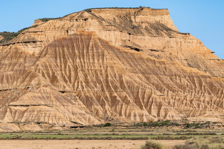 Bardenas reales natural park showing eroded desert landscape in navarra, spainの写真素材