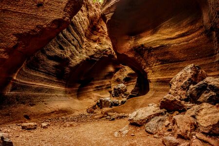 small canyon in a ravine in canary islands