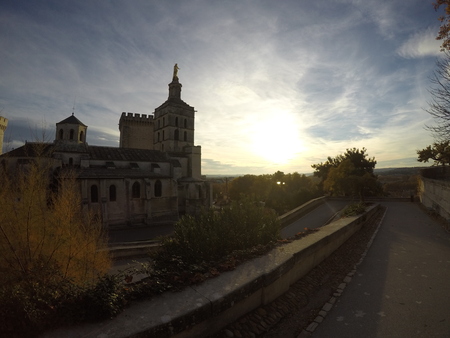 papal palace of Avignon in Franceのeditorial素材