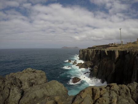 cliffs in the north of gran canaria under a cloudy sky