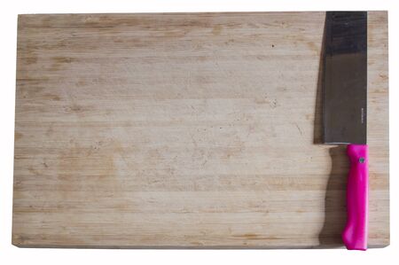 Cutting Board pink knifeの写真素材