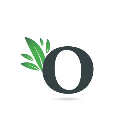 Initial Letter O Leaf Logoのイラスト素材