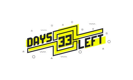 33 days left countdown sign for sale or promotion.のイラスト素材