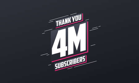Thank you 4000000 subscribers 4m subscribers celebration.
