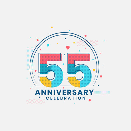 55 Anniversary celebration, Modern 55th Anniversary designのイラスト素材