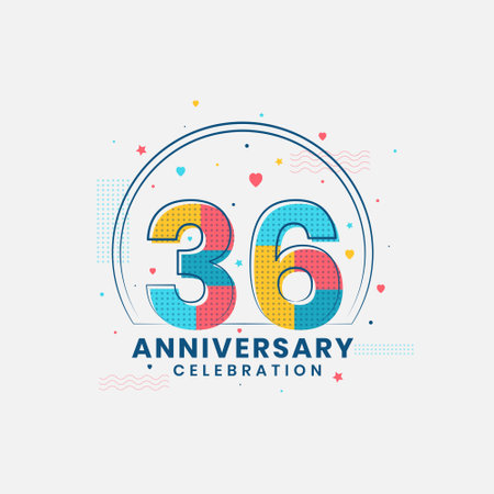 36 Anniversary celebration, Modern 36th Anniversary designのイラスト素材