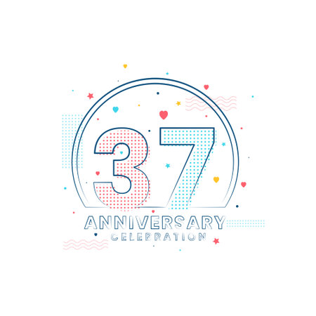 37 years Anniversary celebration, Modern 37 Anniversary designのイラスト素材