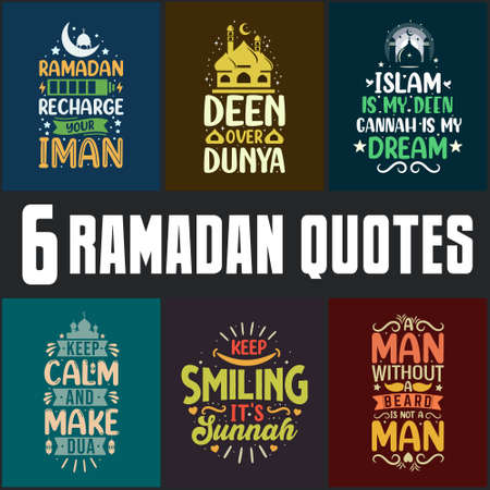 Ramadan design bundle, Islamic quotes set. Ramadan SVG bundleのイラスト素材