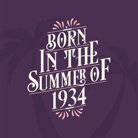 Born in the summer of 2025, Calligraphic Lettering birthday quoteのイラスト素材